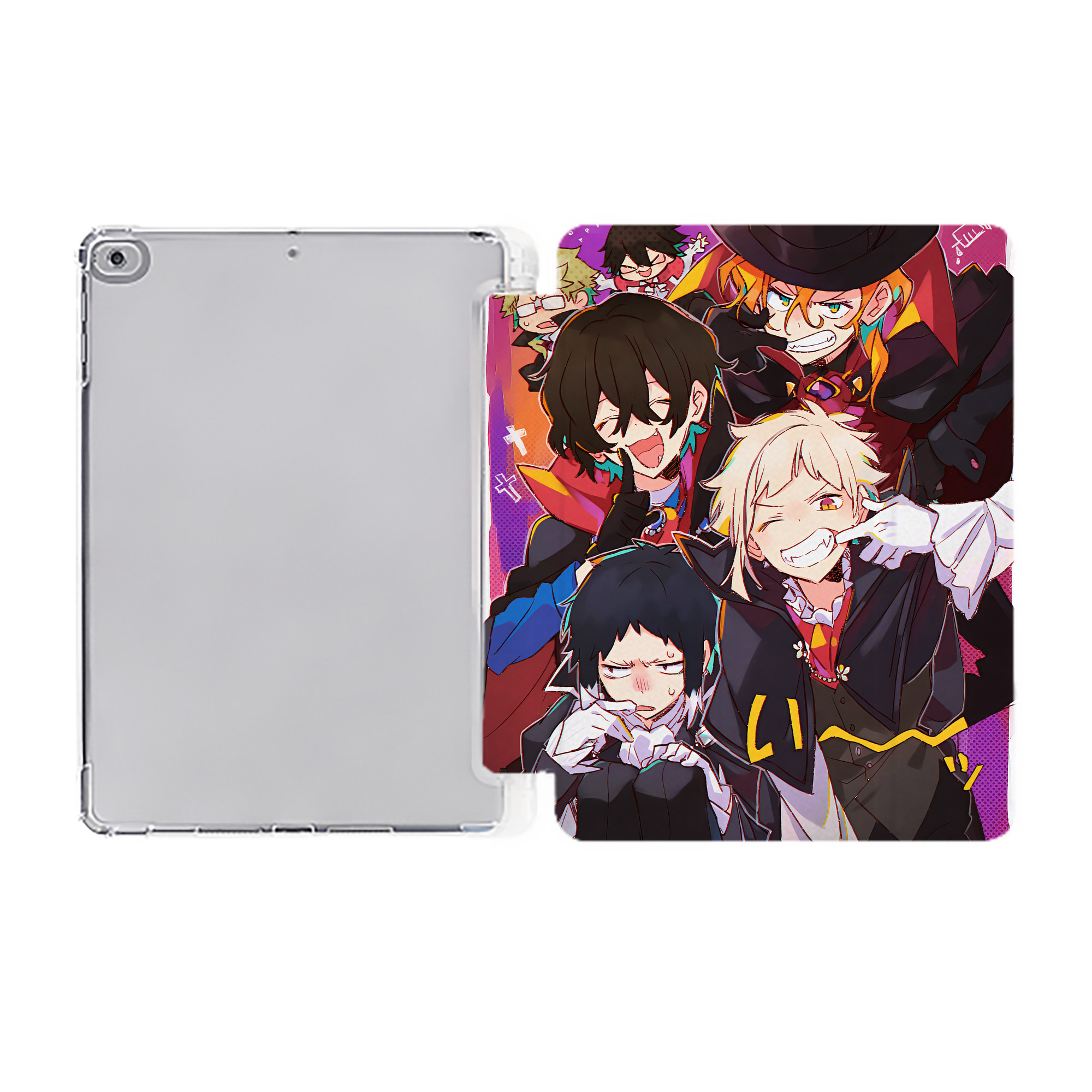 （画像用） 文豪ストレイドッグス Bungo Stray Dogs IPad ケース ペン収納付き 三つ折りスタンド PUレザー×シリコン 対応機種9.5/10.5/10.9インチ